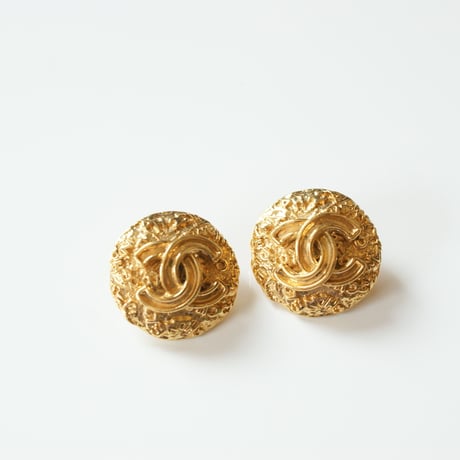 CHANELシャネル  ゴールド ココマーク サークル イヤリング 箱BOX付 / ヴィンテージアクセサリー