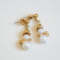 Special price【スペシャル プライス】AVONエイボン パール スノーマン 雪だるま ピアス/ ヴィンテージジュエリー・アクセサリー