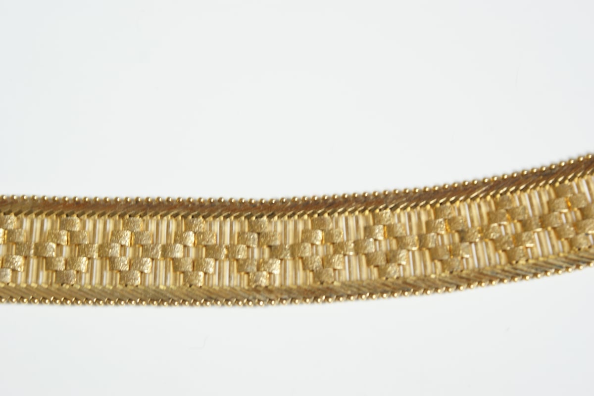 イタリア製 925ゴールドコーティングブレスレットITALY vintage イタリア製 シルバー925 ゴールド編み込み ブレスレット