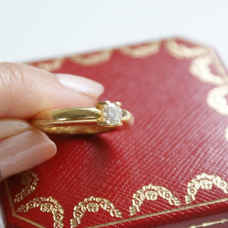 Cartier C ドゥ カルティエ K18YG  ゴールド ダイヤモンド ハート リング指輪 / ヴィンテージジュエリー