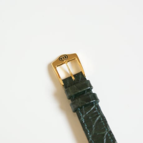 GUCCI グッチ クラッシックデザイン グリーンレザー 腕時計 BOX付き/ ヴィンテージウォッチ