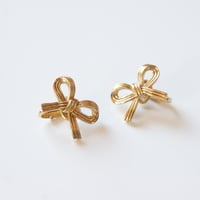 TRIFARIクラウントリファリ ゴールド リボン イヤリング / ヴィンテージ・コスチュームジュエリー