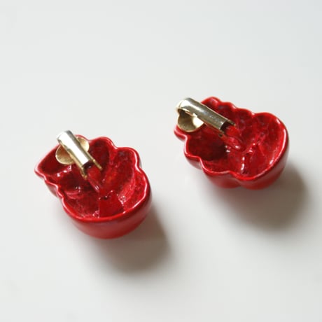 Special price【スペシャル プライス】レッド 赤 エナメル イヤリング / ヴィンテージアクセサリー