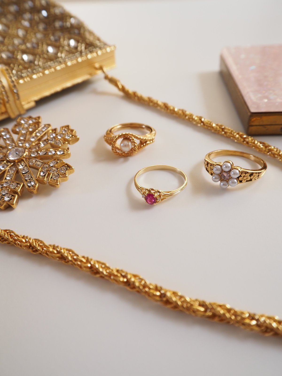 K18YG オーバルカットルビーダイヤモンド リング指輪 / ヴィンテージ