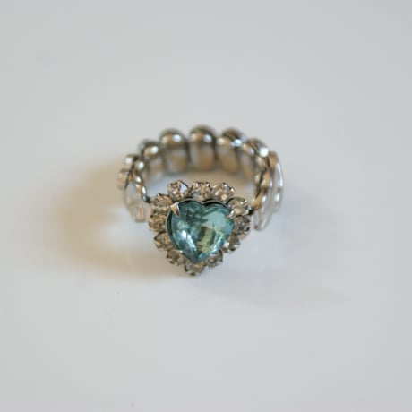 イギリス買付 アクアブルー ハート 指輪リング/ ヴィンテージジュエリー・アクセサリー