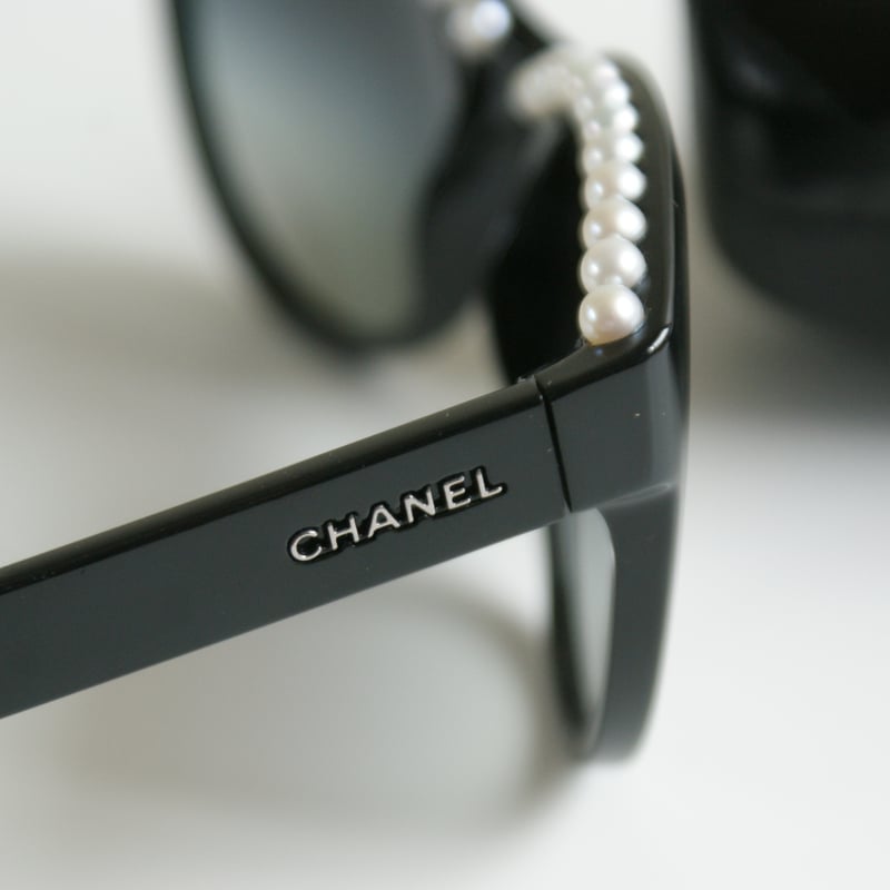 CHANELシャネル パール ブラック サングラス Box付き / ヴィンテージ
