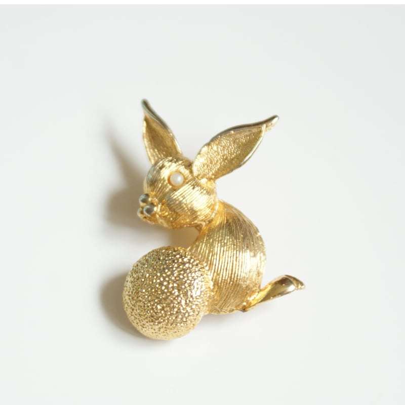 イギリス買付】 ラビット 兎 うさぎ ブローチ/ ヴィンテージ