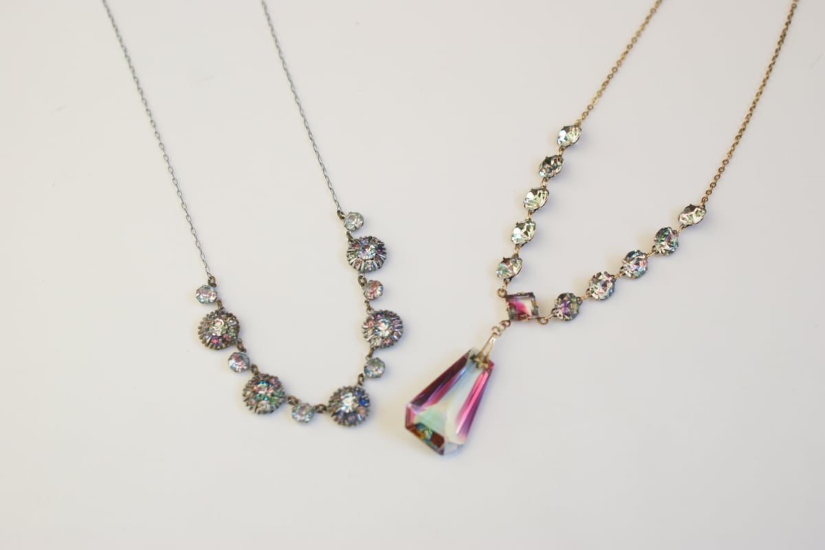 アンティーク　ヴィンテージ　アイリス　ガラス　ネックレス イギリス買付】 アイリスガラス ネックレス/ ヴィンテージ