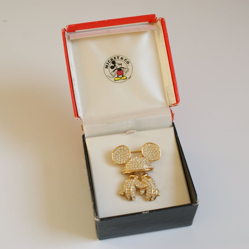 NAPIERネイピア DISNEY ディズニー ミッキー ラインストーン ブローチ