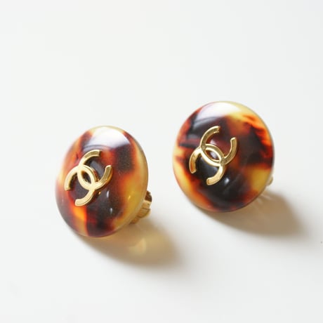 CHANEL シャネル べっ甲 ゴールド ココマーク イヤリング 箱BOX付き / ヴィンテージアクセサリー