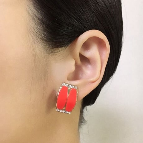 Special price【スペシャル プライス】レッド ルーサイト ラインストーン イヤリング / ヴィンテージアクセサリー