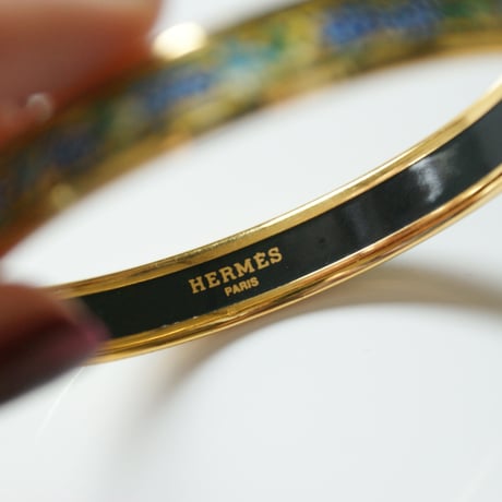 HERMESエルメス エマイユ 七宝 ぶどう バングル ブレスレット / ヴィンテージ・コスチュームジュエリー