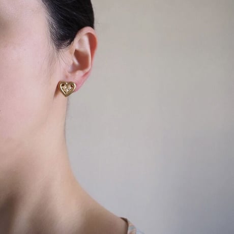 NINA RICCIニナリッチ ハートパール イヤリング / ヴィンテージアクセサリー