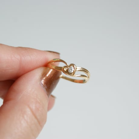 K18YG ダイヤモンド ハート リング指輪 / ヴィンテージジュエリー・アクセサリー