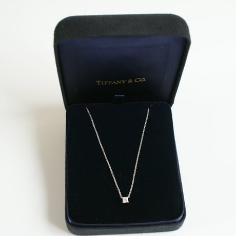 Special price【スペシャル プライス】TIFFANY＆CO. ティファニー PT950 0.28ct プリンセスカット ソリティア ダイヤモンド 一粒ネックレス