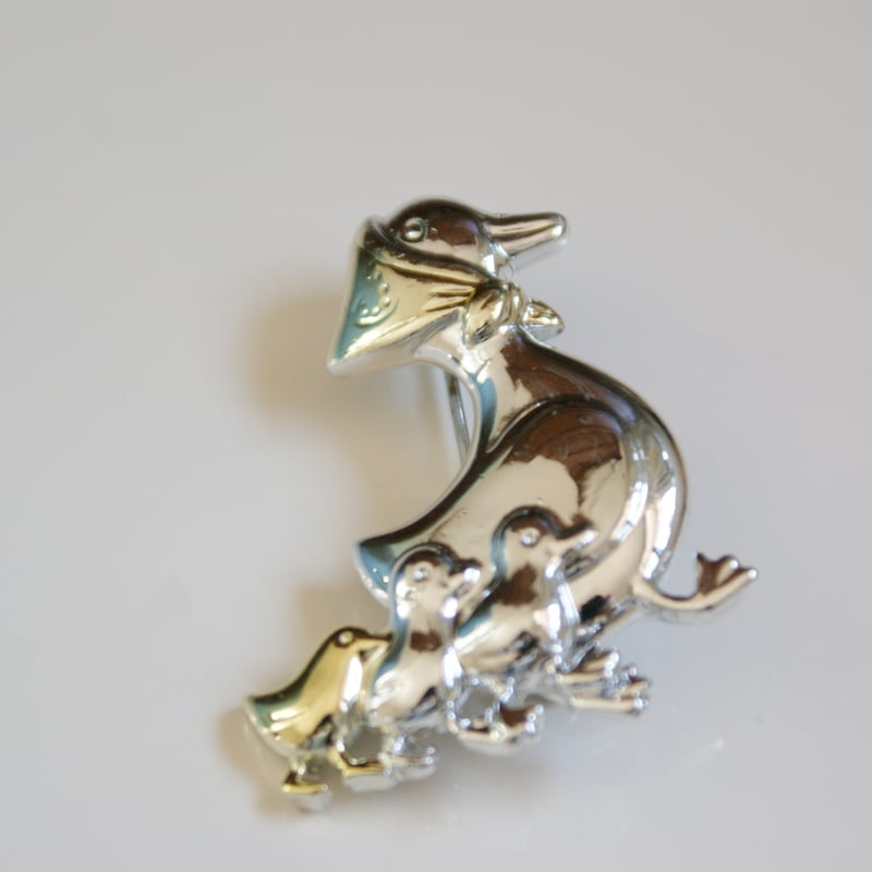 DANECRAFTデーンクラフト アヒルの親子 ブローチ / ヴィンテージ