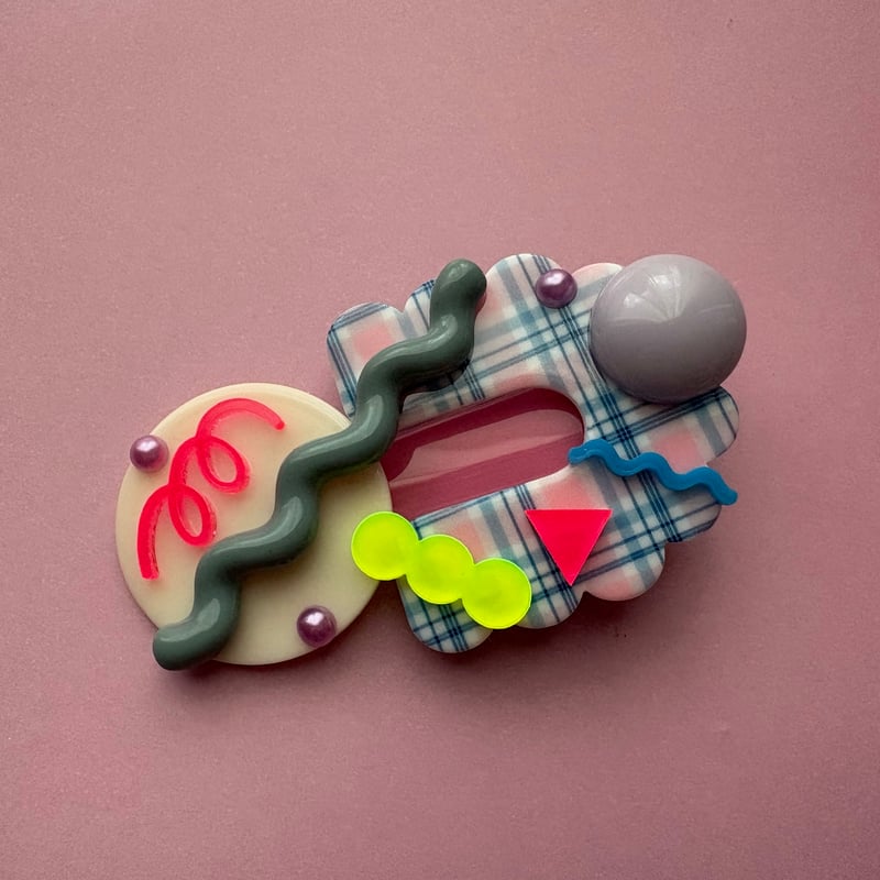 fancy check hair clip | iromono selectshop