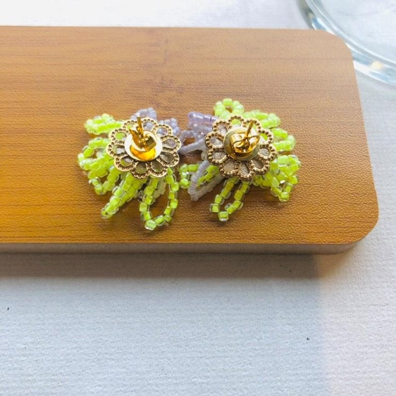 seaplantピアス/ライムイエロー | iromono selectshop