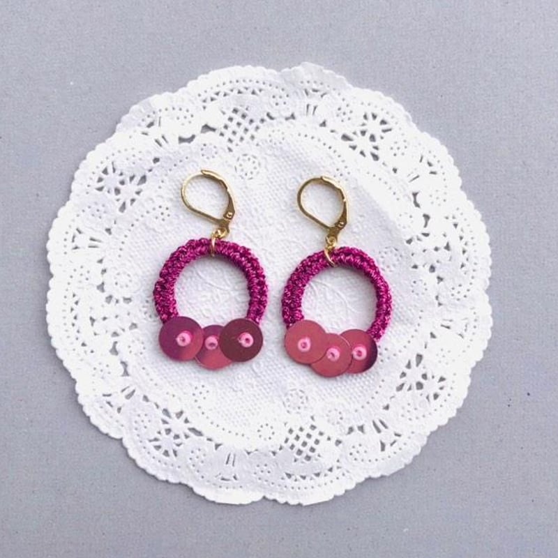 ニットリングピアス/ピンク | iromono selectshop