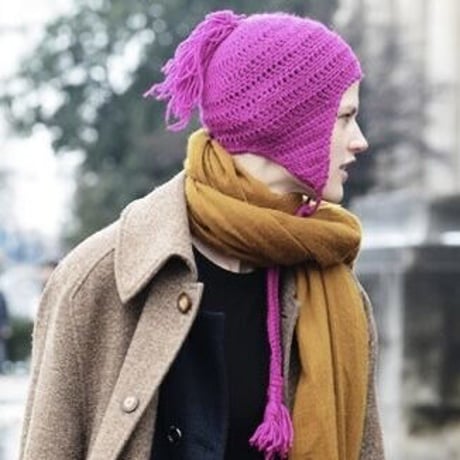 Hand knitting Cap with Earflaps.