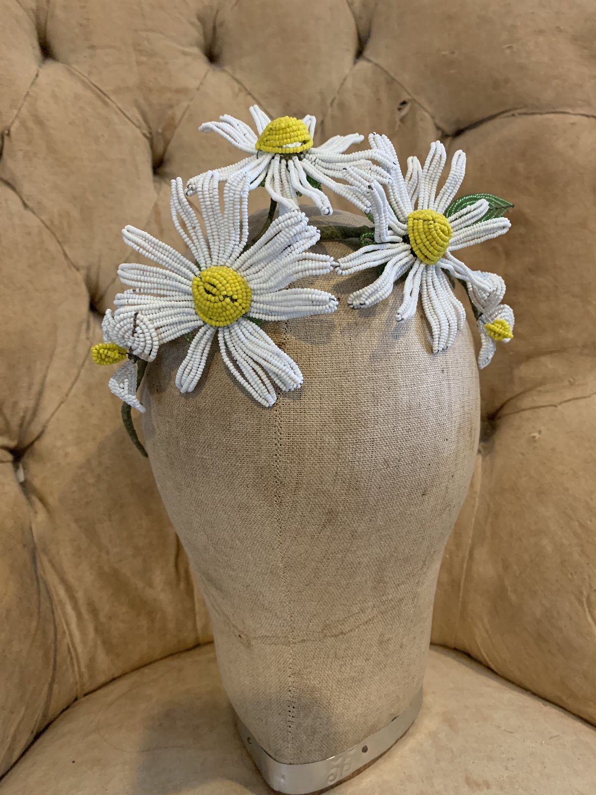 アンティークビーズフラワーヘッドピースマーガレットB | Sugri