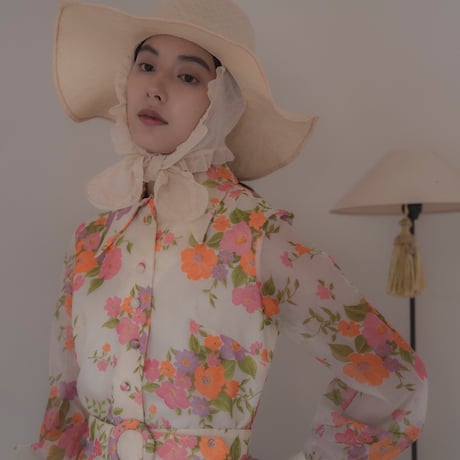 シゾールキャプリンコットンチュール付き(取外し可）frill cotton tulle hat