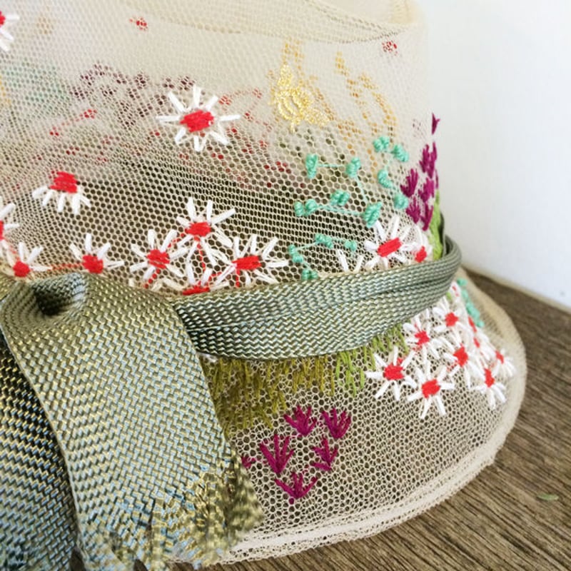 フラワー刺繍ソフトハット | Sugri Official Online Store