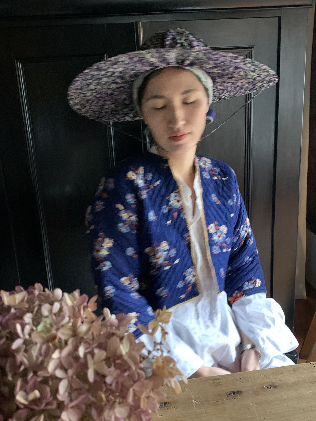 美品【sugri】麦わら帽子 モットルハット ワイナリーハット 美品【sugri】麦わら帽子 モットルハット ワイナリーハット