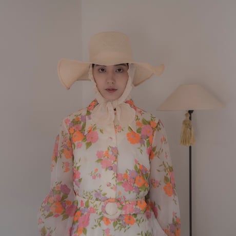 シゾールキャプリンコットンチュール付き(取外し可）frill cotton tulle hat