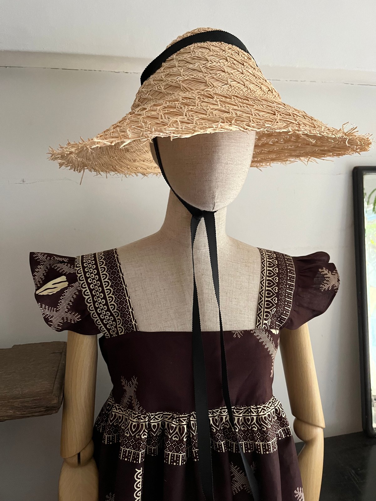 ＊*＊様 vintageアフリカンドレス African batik sun pattern dress／アフリカンバティック 太陽柄
