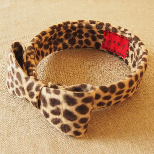 ラビットファーフェルト レオパードリボン | Sugri Official Online Store