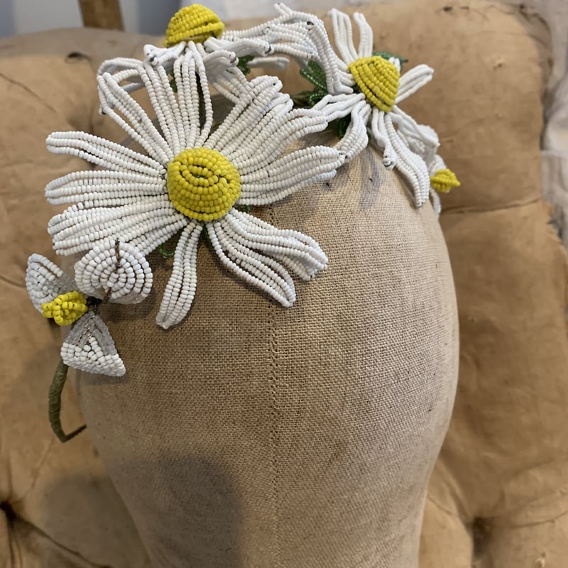 アンティーク ビーズ ヘッドドレス アート作品 フランス ブロカント