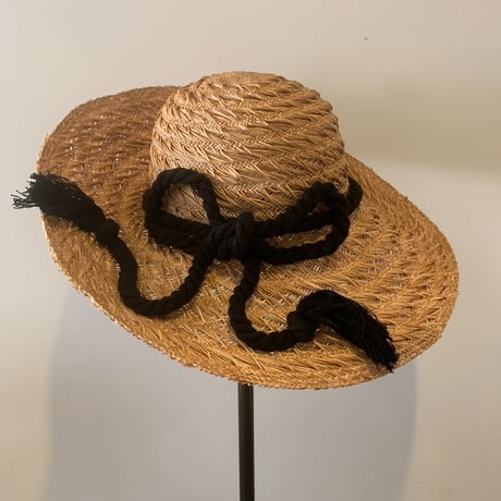 斜め柄バオハットPatterned knitted straw hat