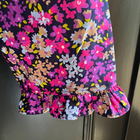 花柄パジャマパンツ　パープル