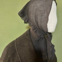 Frilled cotton tulle babushka