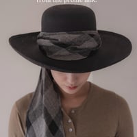 パナマハットシルクリネンチェックリボンPanama hat Shippoing at late march