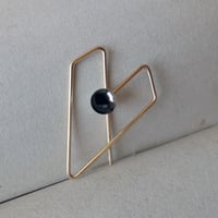 K14gf ’ Heart clasp ’ ピアス / black