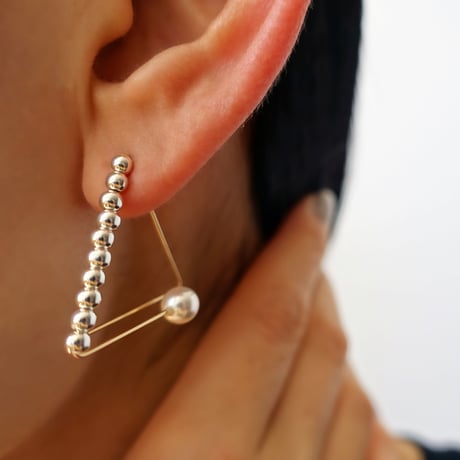 K14gf トライアングルフープピアス - 3way -
