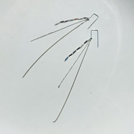 silver filled チェーン・ピアス