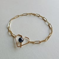 K14gf+stainless ’ Heart clasp ’ ブレスレット/black