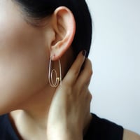 Silver filled 『 ９ 』フープピアス