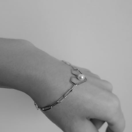 K14gf+stainless ’ Heart clasp ’ ブレスレット/black