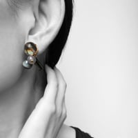 シャボン・イヤリング　ブラウン