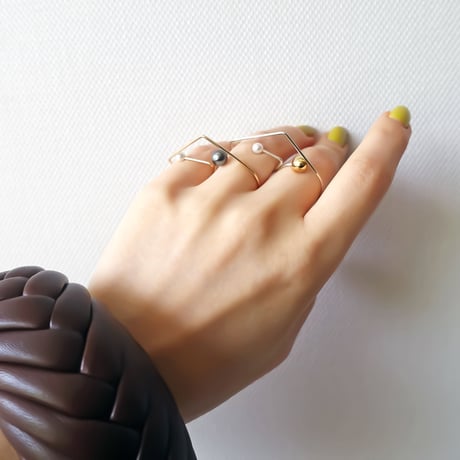 Silver filled  『 W 』リング