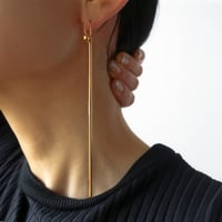 W hoop stick ピアス　K14GF/brass