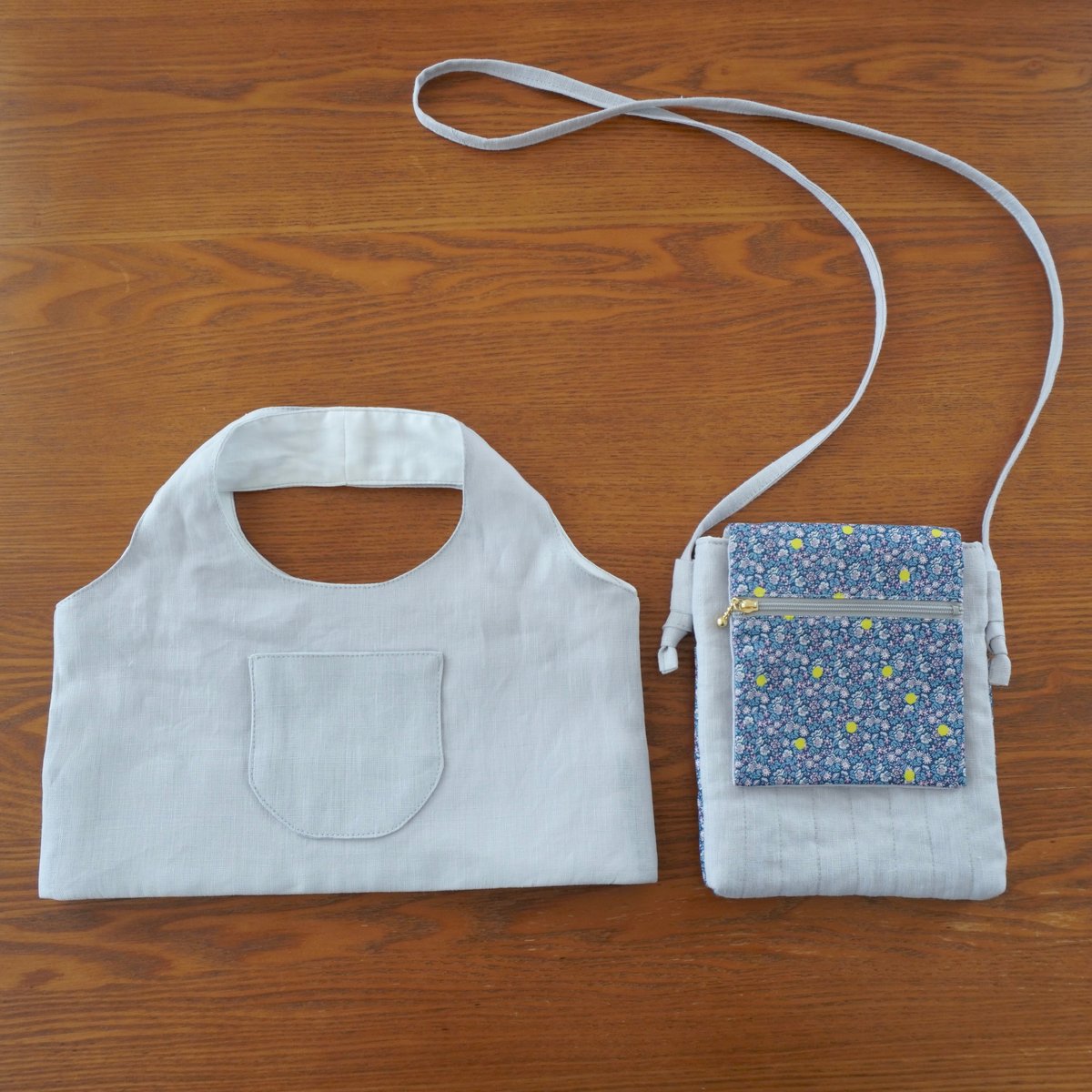 裁断済み/mini講座キット】スマホポシェット & 折りまちグラニーバッグ