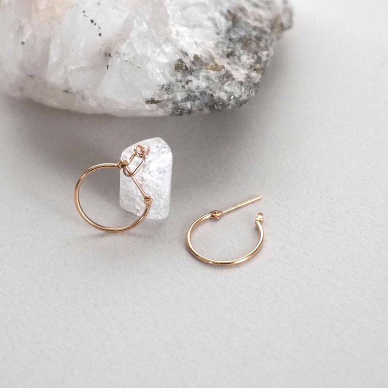 水晶クリスタルチャーム ゴールドフック K18刻印 水晶クリスタルチャーム ゴールドフック K18刻印