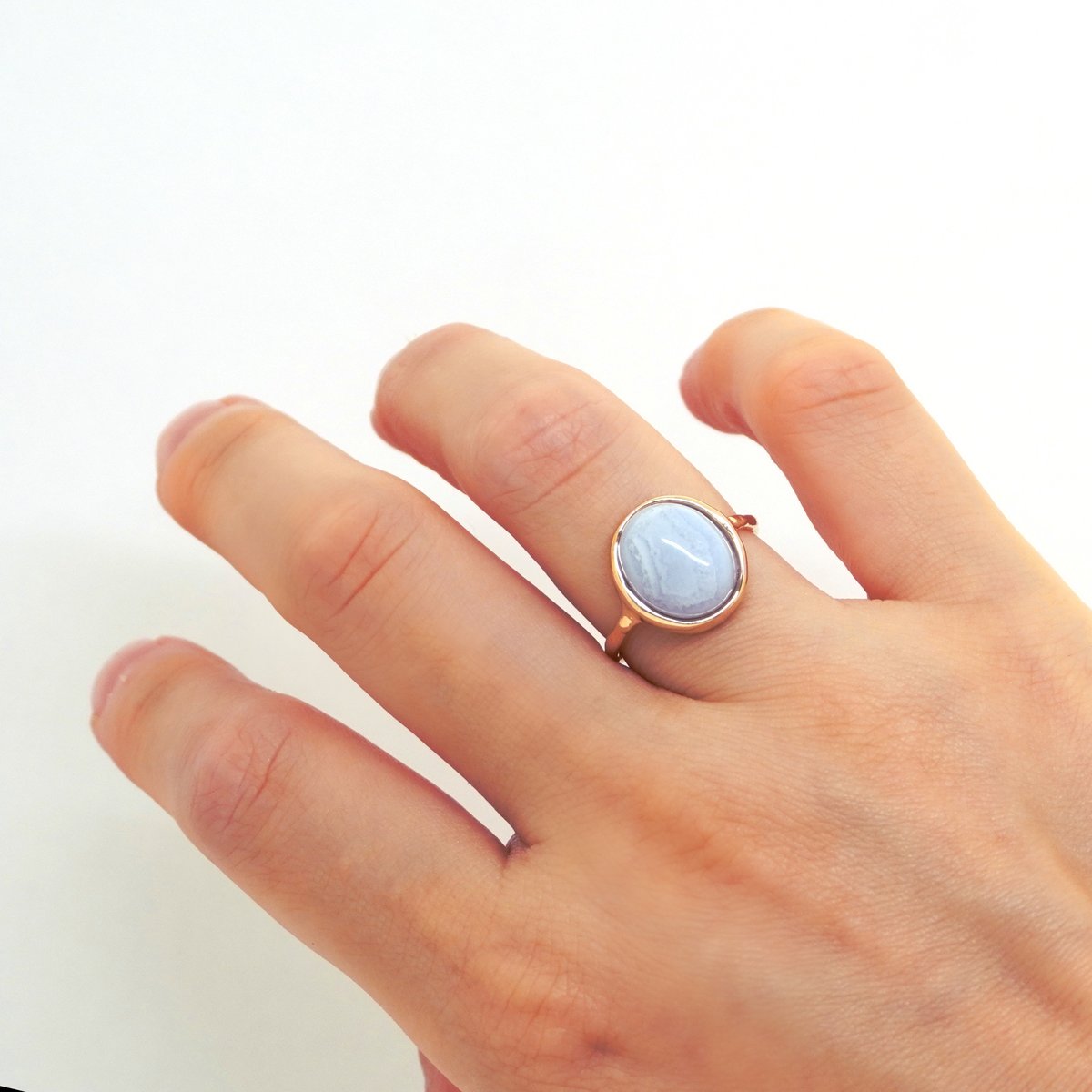 クリーム色のアゲート古風な宝石❣️K18台指輪　　サイズ10.5 Jewel closet by L&Co. リング 指輪 レディース 18金 K18