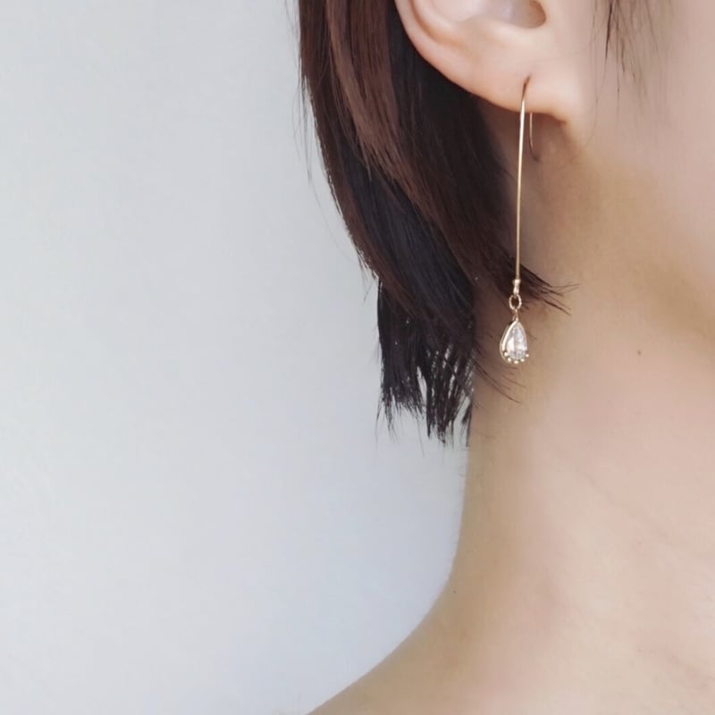 SV925ジルコニアロングフックピアス | ÜME Online shop