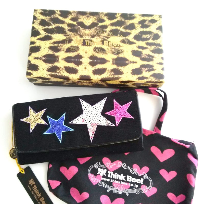 シンクビー！！　長財布　スパンコール　ロックハート　ブラック シンクビー 人気❣️❣️ 長財布 スパンコール ロックハート ブラック